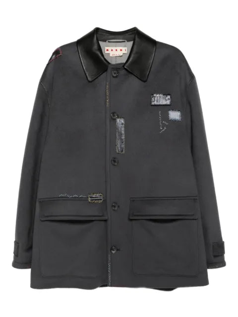 Marni leather collar jacket